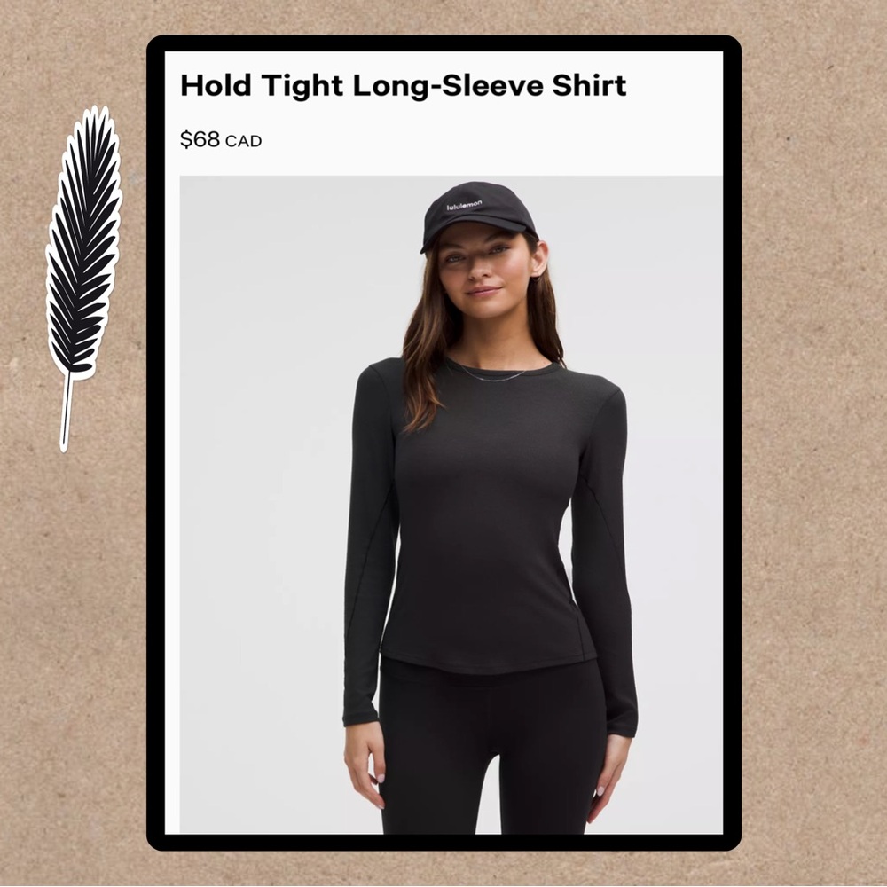 Lululemon hold tight black long sleeve shirt. Size 12. Great used condition.